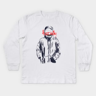 Mr. Robot quick art grunge Kids Long Sleeve T-Shirt